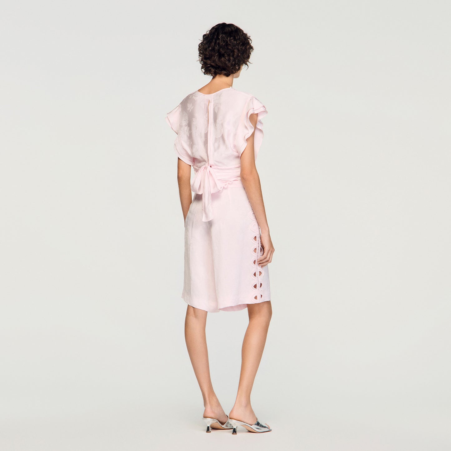 Bermudas de jacquard de flores