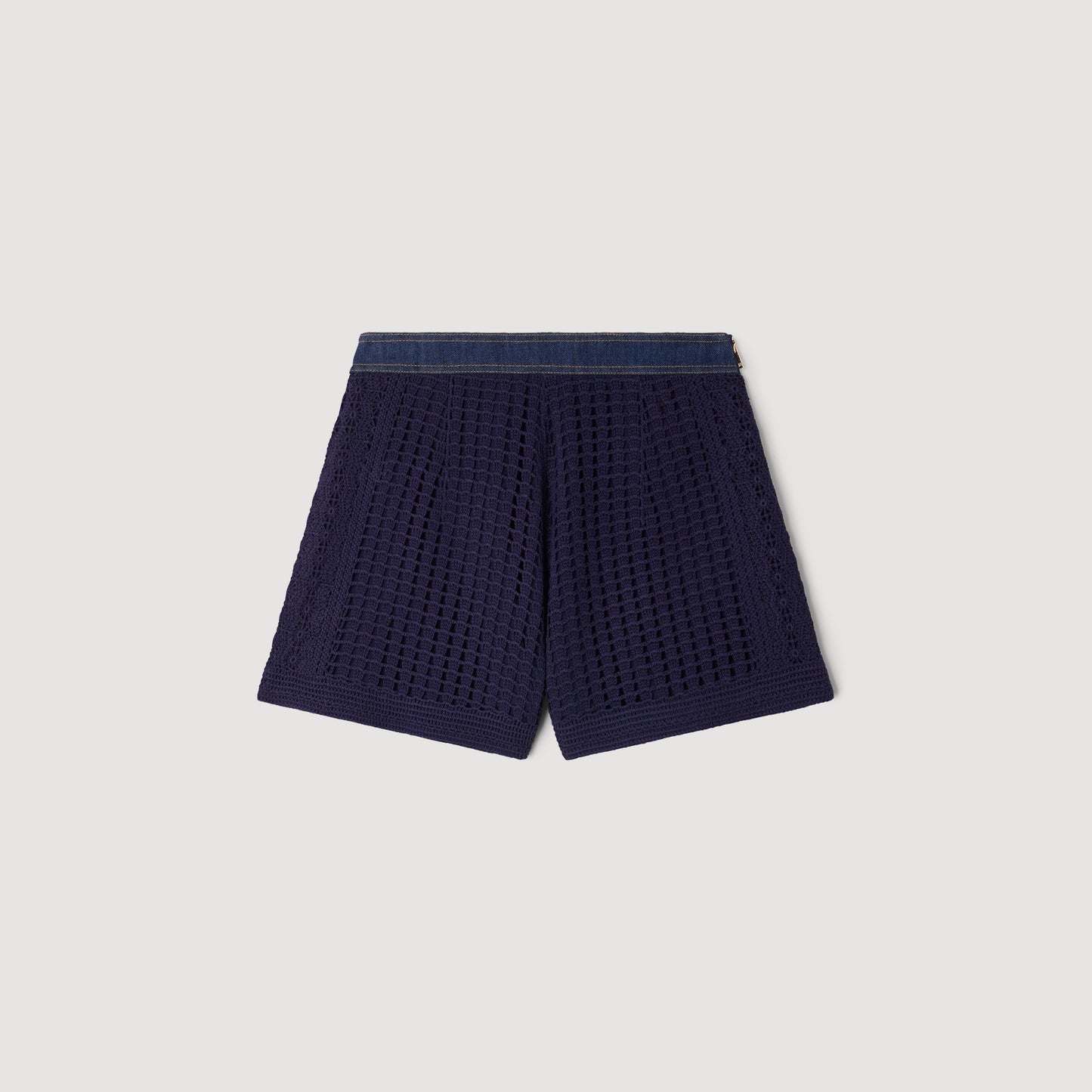Short de talle alto de ganchillo