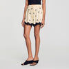 Short bordado con flores