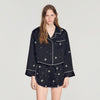 Short bordado con perlas y strass