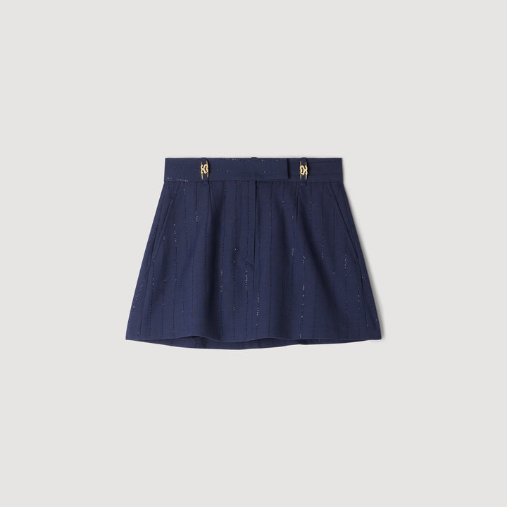 Falda pantalón rayas y lentejuelas