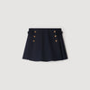 Falda pantalón de lana con botones