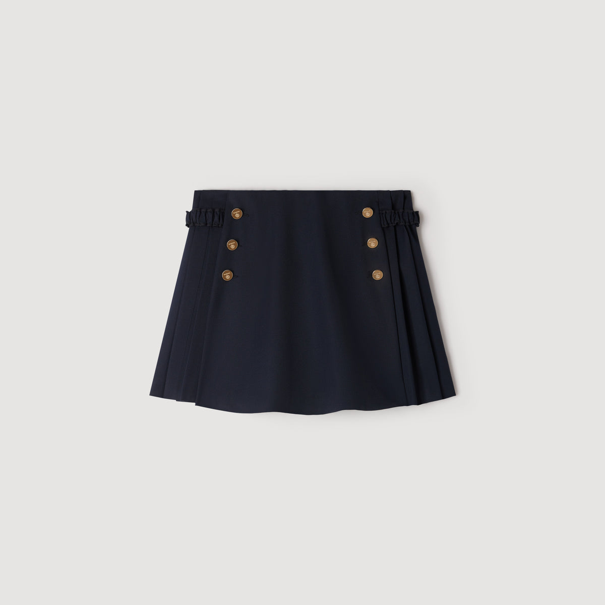 Falda pantalón de lana con botones