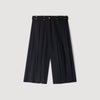 Short largo plisado de lana