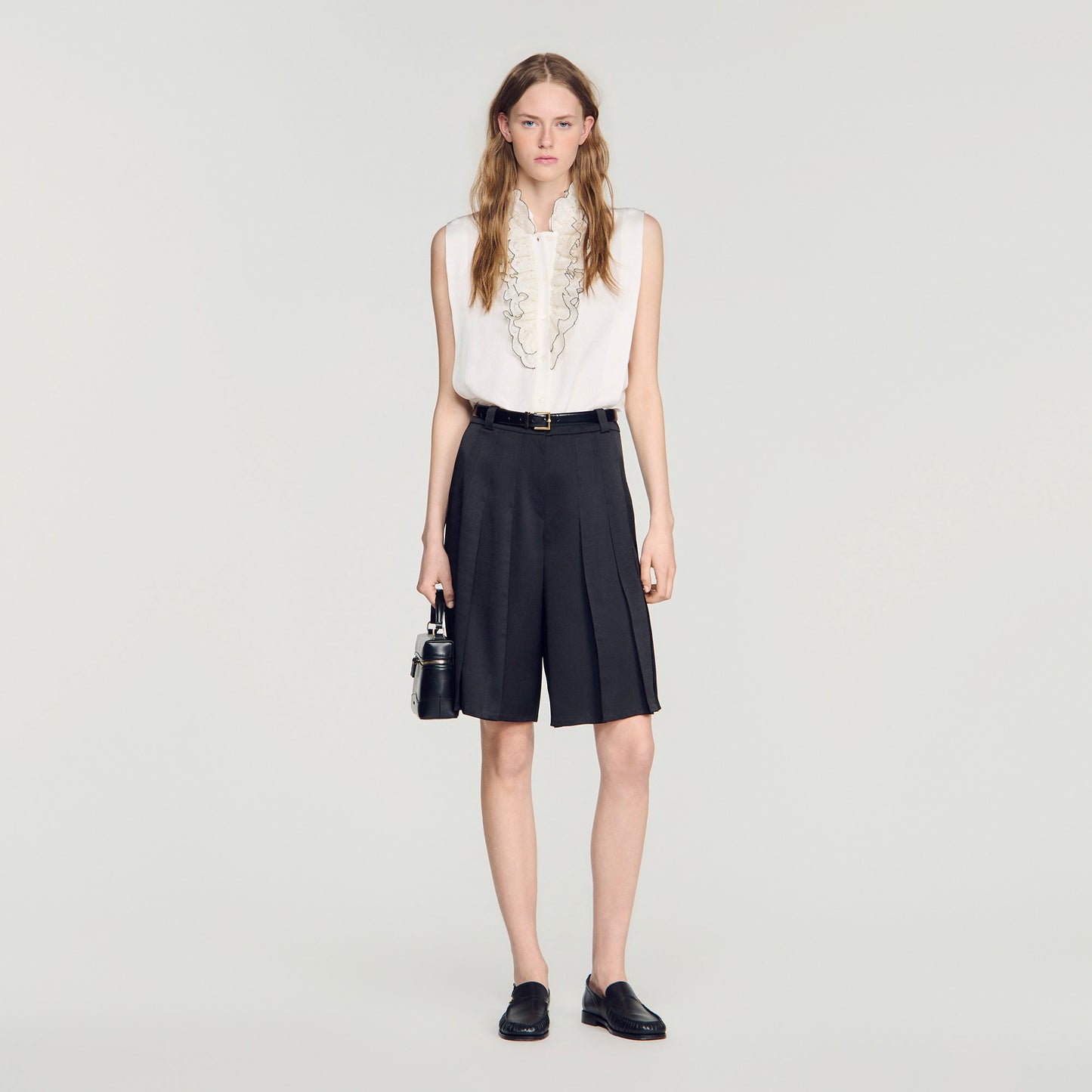 Short largo talle alto con pinzas
