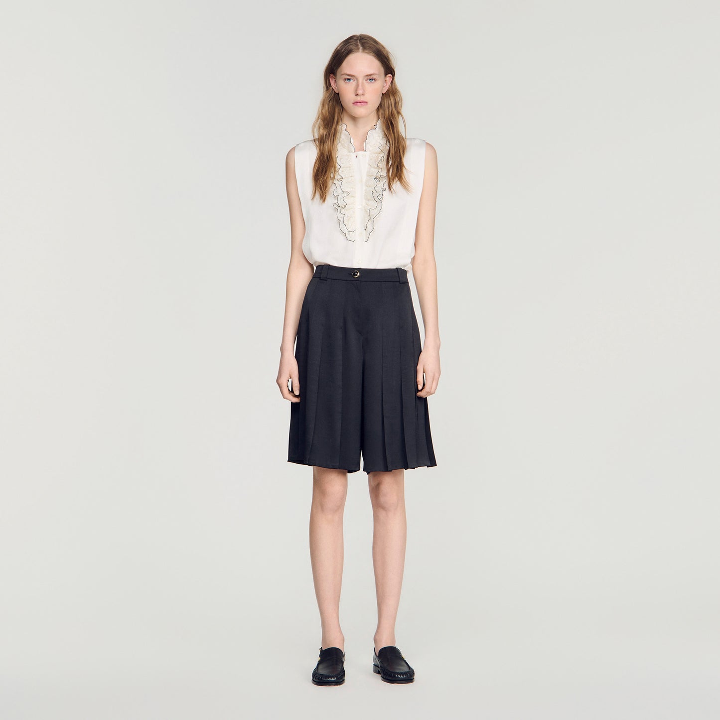 Short largo talle alto con pinzas
