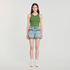 Short vaquero con detalle de piel