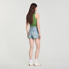 Short vaquero con detalle de piel