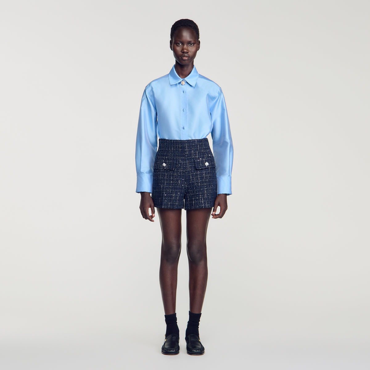 Short de tweed de fantasía