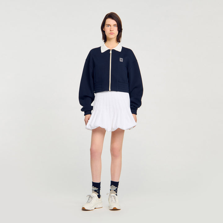 Sudadera corta bicolor