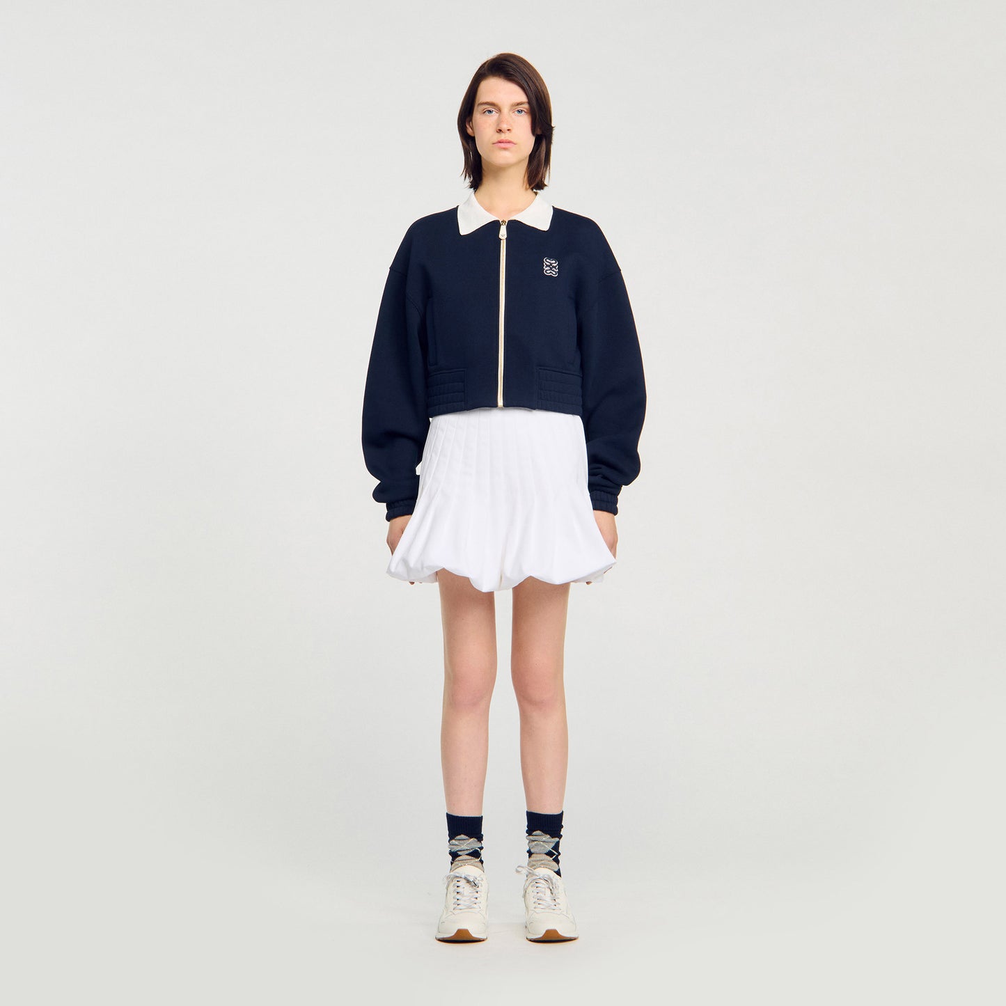 Sudadera corta bicolor