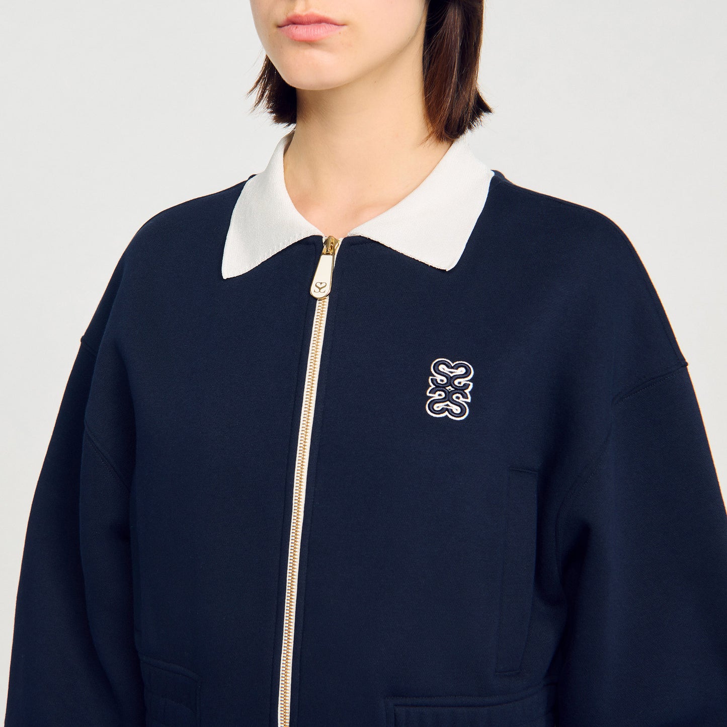 Sudadera corta bicolor