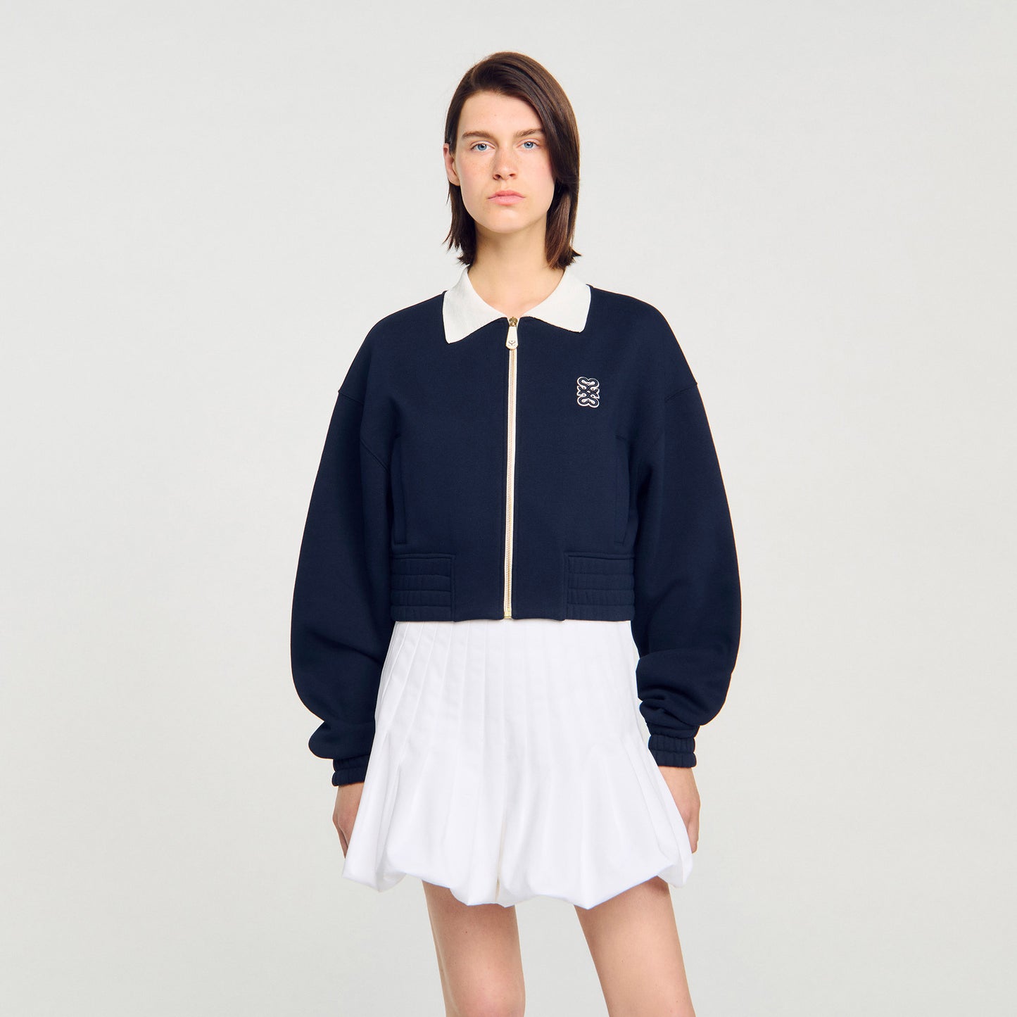 Sudadera corta bicolor