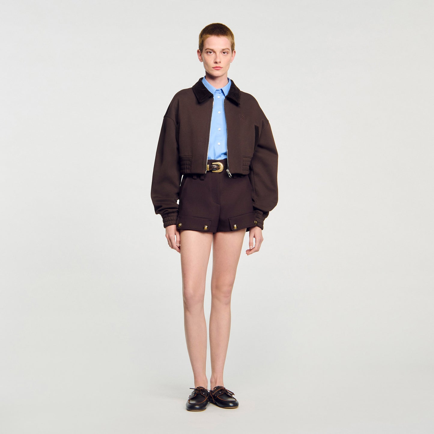 Sudadera corta bicolor