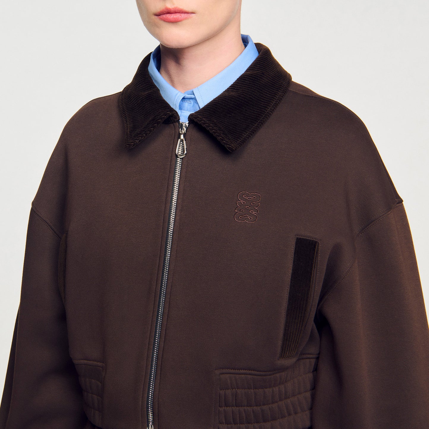 Sudadera corta bicolor