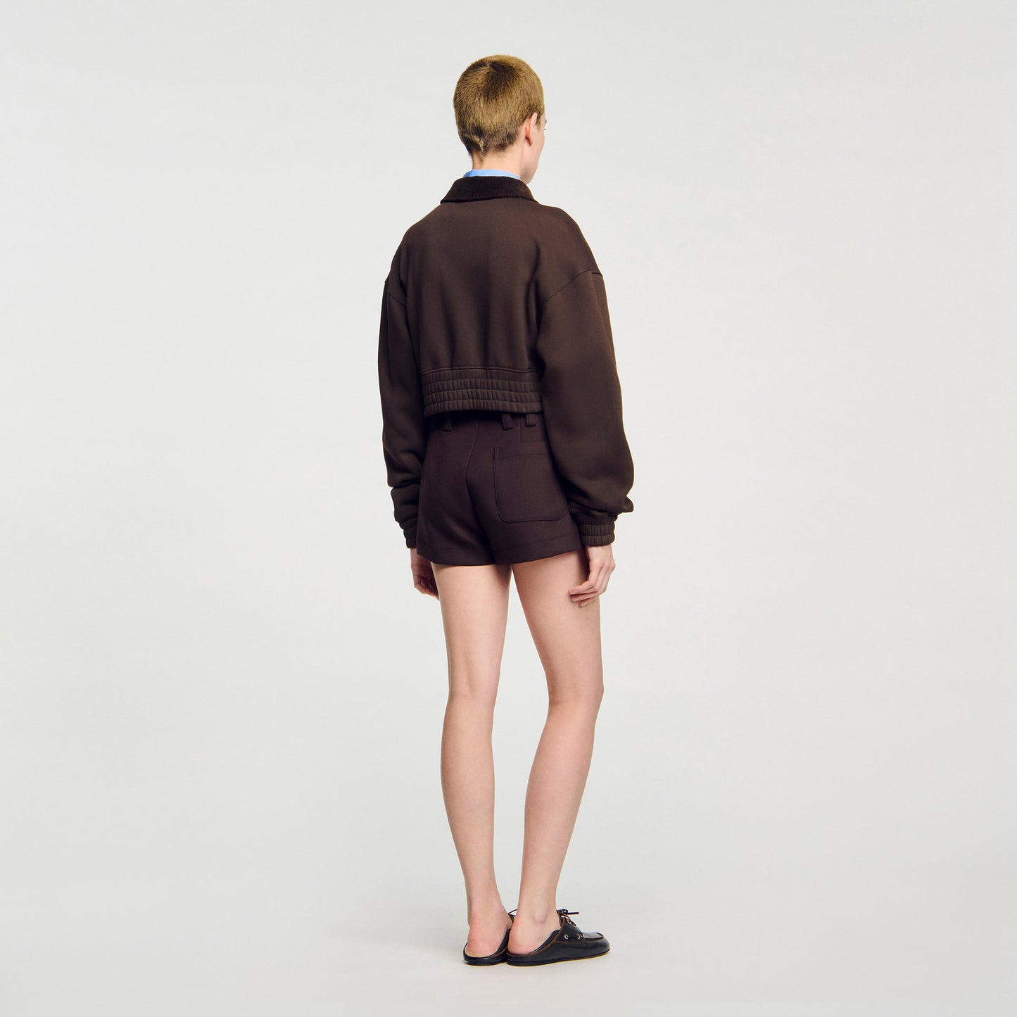 Sudadera corta bicolor