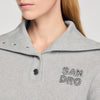 Sudadera bordada, cuello panadero