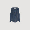 Top de denim con strass