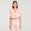 Top corto con estampado floral