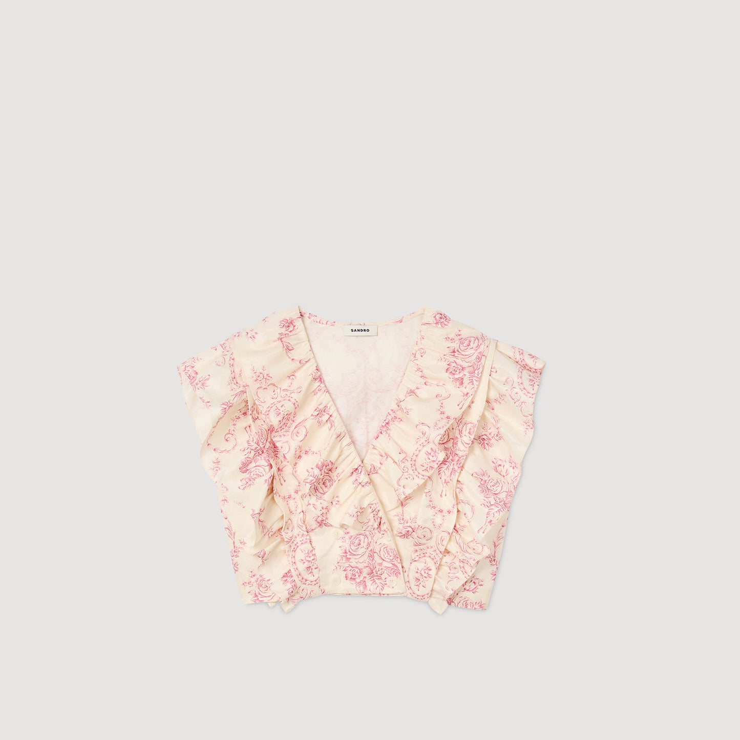 Top corto con estampado floral