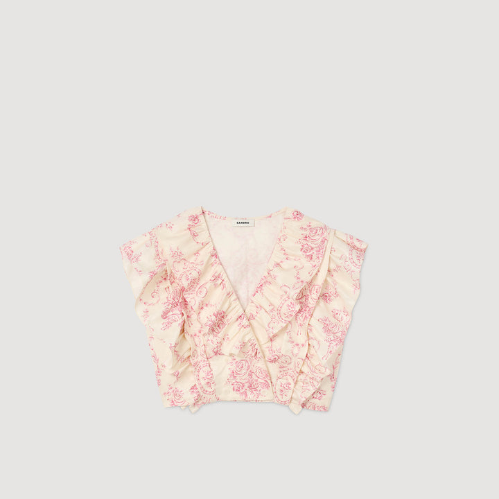 Top corto con estampado floral