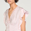 Top corto con jacquard de flores