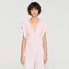 Top corto con jacquard de flores