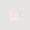 Top corto con jacquard de flores