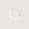Top corto con jacquard de flores