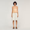 Top corto con estampado de flores