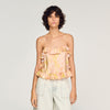Top corto con estampado de flores