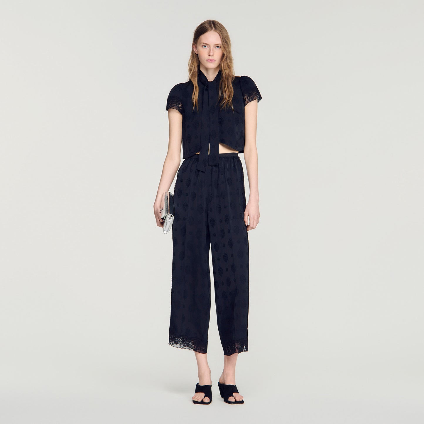 Top corto jacquard Paisley