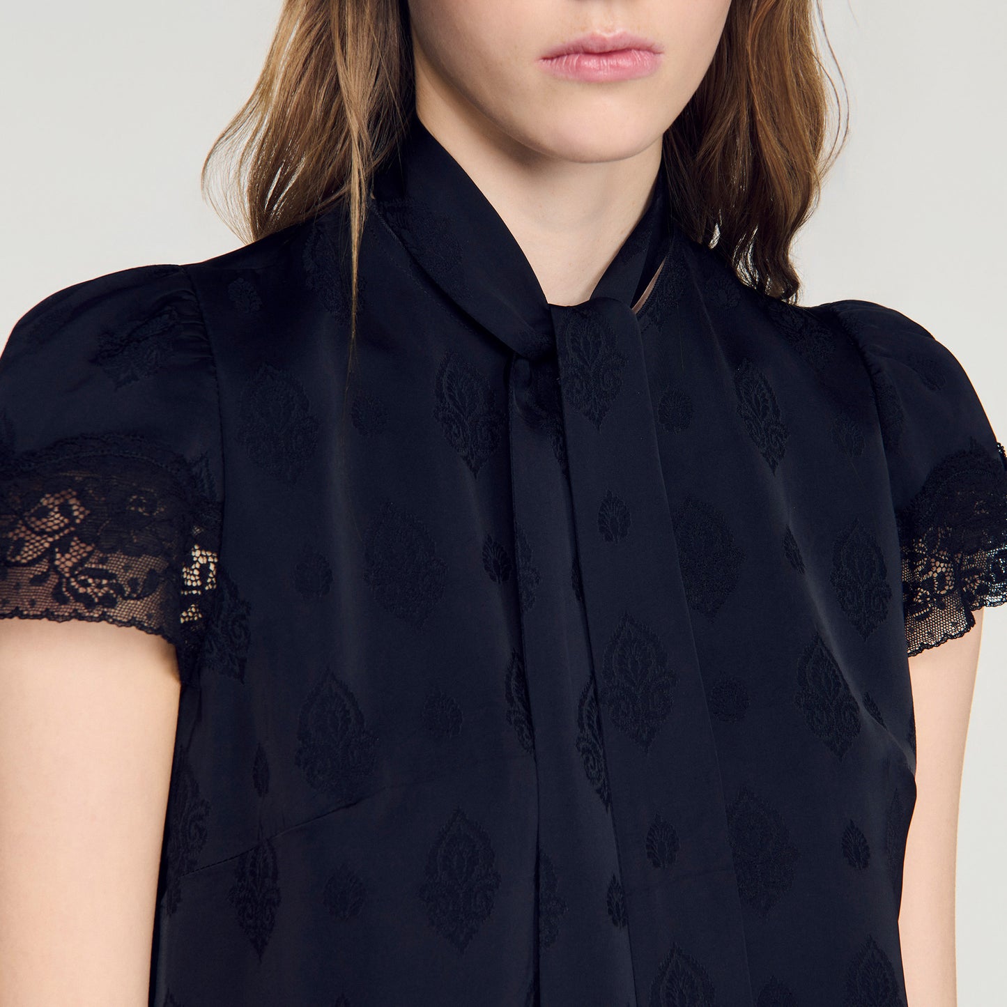 Top corto jacquard Paisley