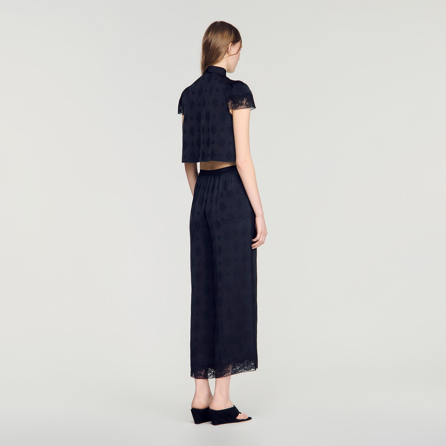 Top corto jacquard Paisley