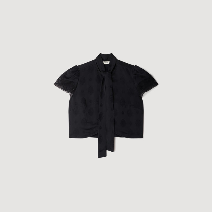 Top corto jacquard Paisley