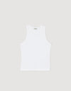 Camiseta sin mangas con bordado