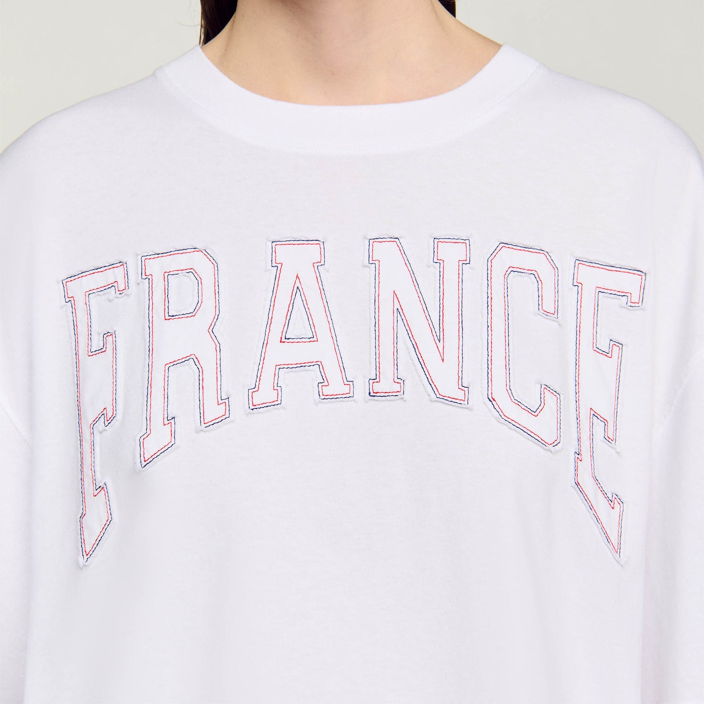 Camiseta bordada corta "France"