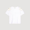 Camiseta con flores bordadas