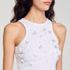 Camiseta sin mangas strass y perlas