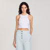 Camiseta sin mangas strass y perlas