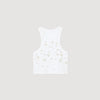 Camiseta sin mangas strass y perlas