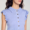 Camiseta fruncida a rayas
