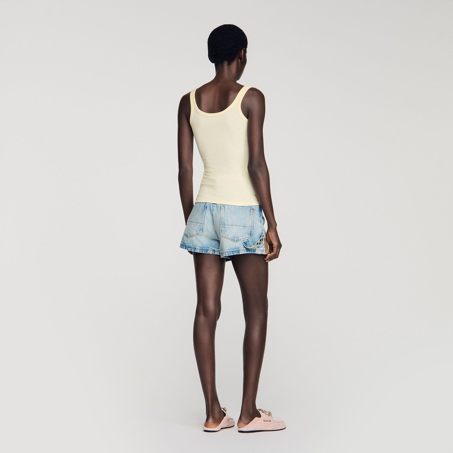 Camiseta de tirantes de canalé