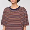 Camiseta a rayas y strass
