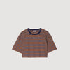 Camiseta a rayas y strass