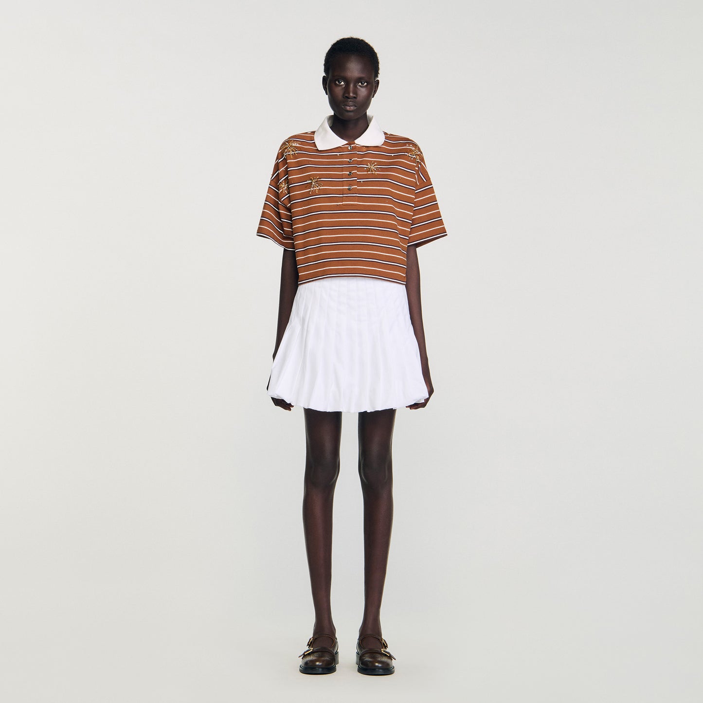 Camiseta a rayas con strass