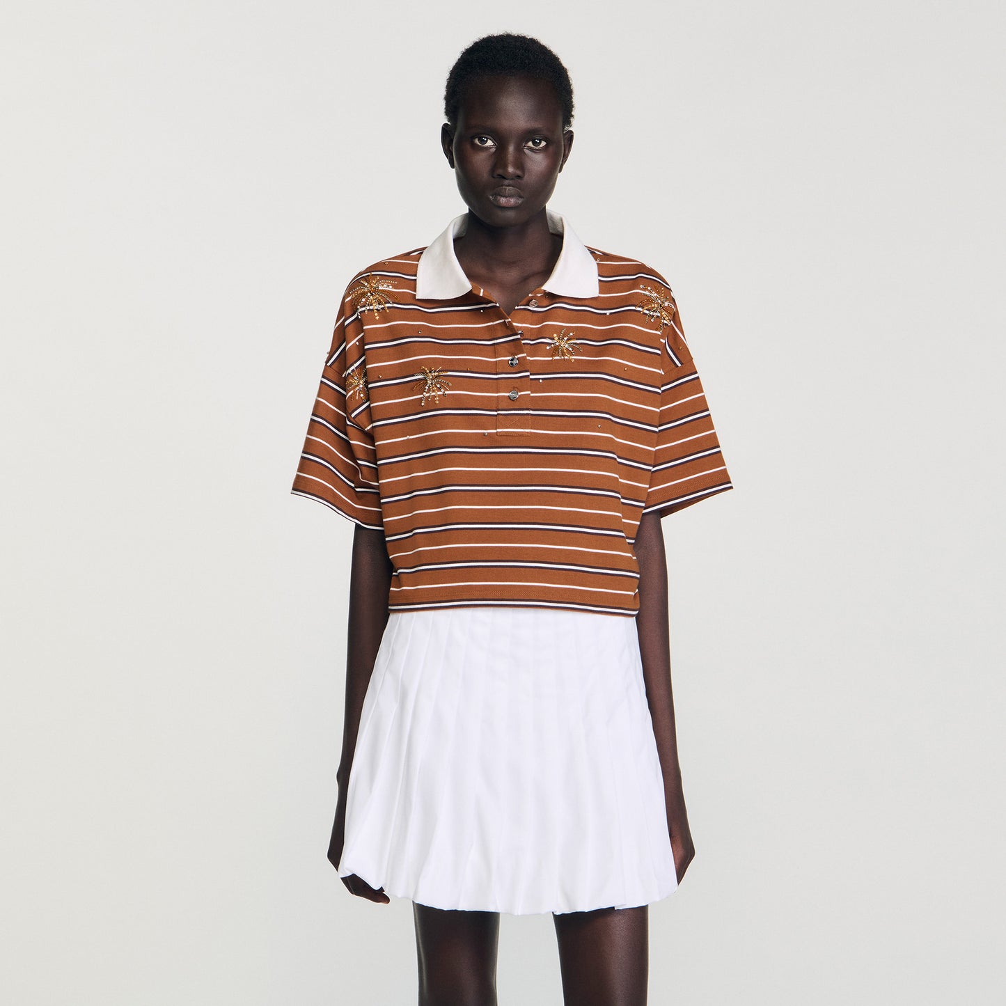 Camiseta a rayas con strass