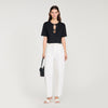 Camiseta corta con strass