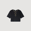 Camiseta corta con strass