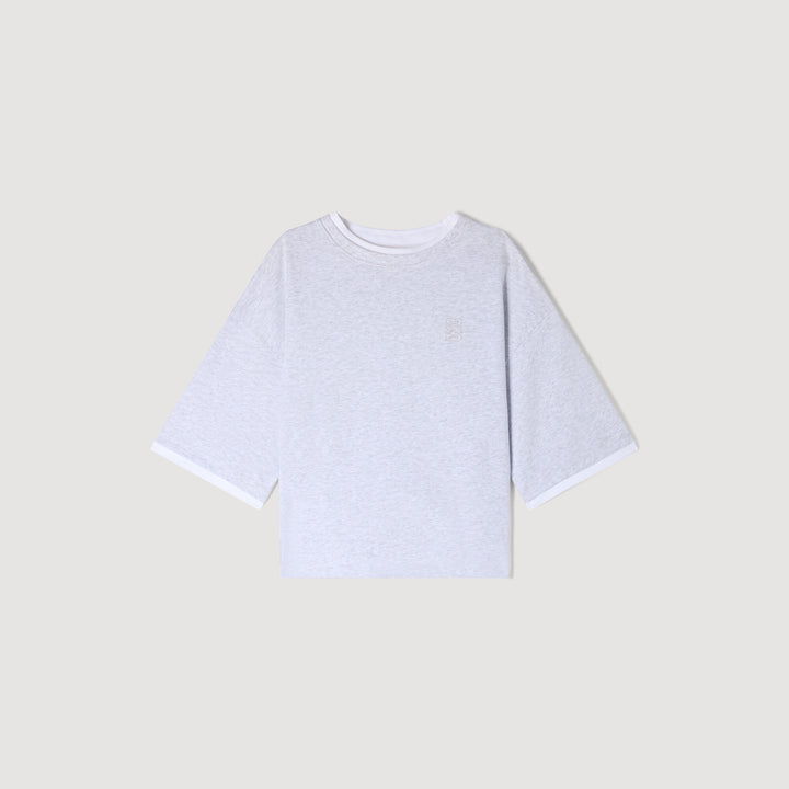 Camiseta algodón con logo bordado